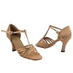 1612 Brown Satin 3" Heel in the photo 