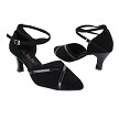 9692LEDSS Black Suede_Black Patent Trim with 2.5" low heel in the photo 