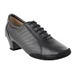 CD1119 Split Sole Black Leather with 1.5" Medium Heel in the photo 