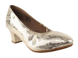 CD5013DB Gold Leather with 2" Medium Heel in the photo 