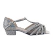 16612FT Grey Scale_Black Mesh with 1" Flat Heel in the photo 