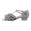 16612FT Grey Scale_Black Mesh with 1" Flat Heel in the photo 