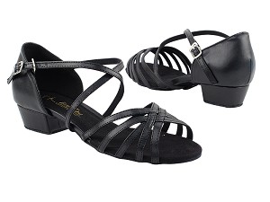 1670FT Black Leather with 1" Flat Heel in the photo 