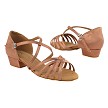 1670FT Tan Satin with 1" Flat Heel in the photo 