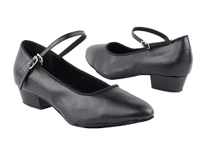 1682FT Black Leather with 1" Flat Heel in the photo 