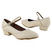 1682FT Light Beige Leather  with 1" Flat Heel in the photo 