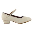 1682FT Light Beige Leather  with 1" Flat Heel in the photo 