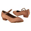 1682FT Tan Satin  with 1" Flat Heel in the photo 