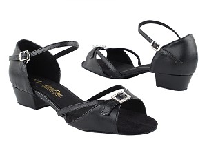 1720FT Black Leather with 1" Flat Heel in the photo 