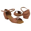 1720FT Tan Satin with 1" Flat Heel in the photo 