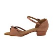 1720FT Tan Satin with 1" Flat Heel in the photo 