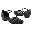 2719FT Black Leather_Black Mesh with 1" Flat Heel in the photo 