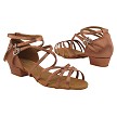 5008FT Tan Satin with 1" Flat Heel in the photo 