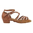 5008FT Tan Satin with 1" Flat Heel in the photo 