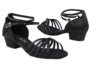 6005FT Black Satin with 1" Flat Heel in the photo 