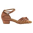 6005FT Tan Satin  with 1" Flat Heel in the photo 