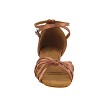 6005FT Tan Satin  with 1" Flat Heel in the photo 