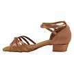 6005FT Tan Satin  with 1" Flat Heel in the photo 