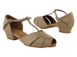 6006FT Tan Leather with 1" Flat Heel in the photo 