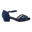 6027FT Blue Glitter Satin_Black Mesh with 1" Flat Heel in the photo 