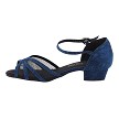 6027FT Blue Glitter Satin_Black Mesh with 1" Flat Heel in the photo 