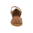 6027FT Tan Satin_Flesh Mesh with 1" Flat Heel in the photo 