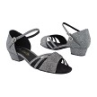 6030FT Black Glitter Satin with 1" Flat Heel in the photo 