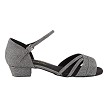 6030FT Black Glitter Satin with 1" Flat Heel in the photo 
