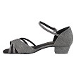 6030FT Black Glitter Satin with 1" Flat Heel in the photo 