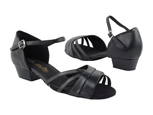 6030FT Black Leather with 1" Flat Heel in the photo 