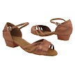 6030FT Tan Satin with 1" Flat Heel in the photo 