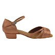 6030FT Tan Satin with 1" Flat Heel in the photo 