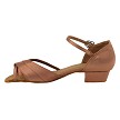 6030FT Tan Satin with 1" Flat Heel in the photo 