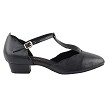 6819FT Black Leather with 1" Flat Heel in the photo 