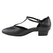 6819FT Black Leather with 1" Flat Heel in the photo 