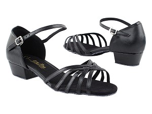 802FT Black Leather with 1" Flat Heel in the photo 