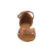 802FT Tan Satin with 1" Flat Heel in the photo 