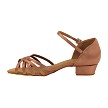 802FT Tan Satin with 1" Flat Heel in the photo 
