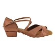 803FT Tan Satin with 1" Flat Heel in the photo 