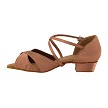 803FT Tan Satin with 1" Flat Heel in the photo 