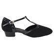 9627FT Black Nubuck_Black Patent Trim with 1" Flat Heel in the photo 
