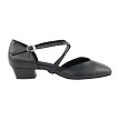 9691FT Black Leather with 1" Flat Heel in the photo 
