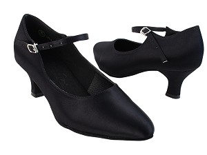 S9137 Black Satin with 2" Slim Heel in the photo 