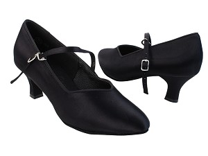 S9138 Black Satin with 2" Slim Heel in the photo 