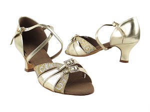 S92307 Gold Flower_Gold 2_inch  with 2" Cuban Heel in the photo 