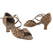 S92307 Leopard Satin 2_inch  with 2" Cuban Heel in the photo 