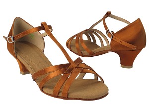 S9235 Copper Tan Satin with 1.2" Cuban Heel in the photo 