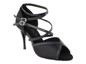 2630LEDSS Black Satin with 3.5" Stiletto Black Plated Heel in the photo 