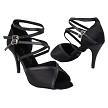2630LEDSS Black Satin with 3" Stiletto Leather Wrapped Heel in the photo 