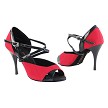 2828LEDSS Red Velvet_Black Patent with 3.5" Stiletto Black Plated Heel in the photo 